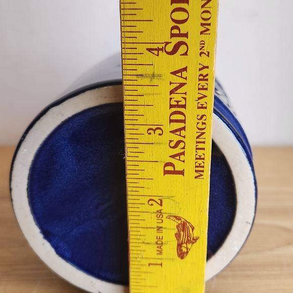 Blue Jug Stoneware Vermont Pottery Cork Syrup Bottle - Picture 6 of 9